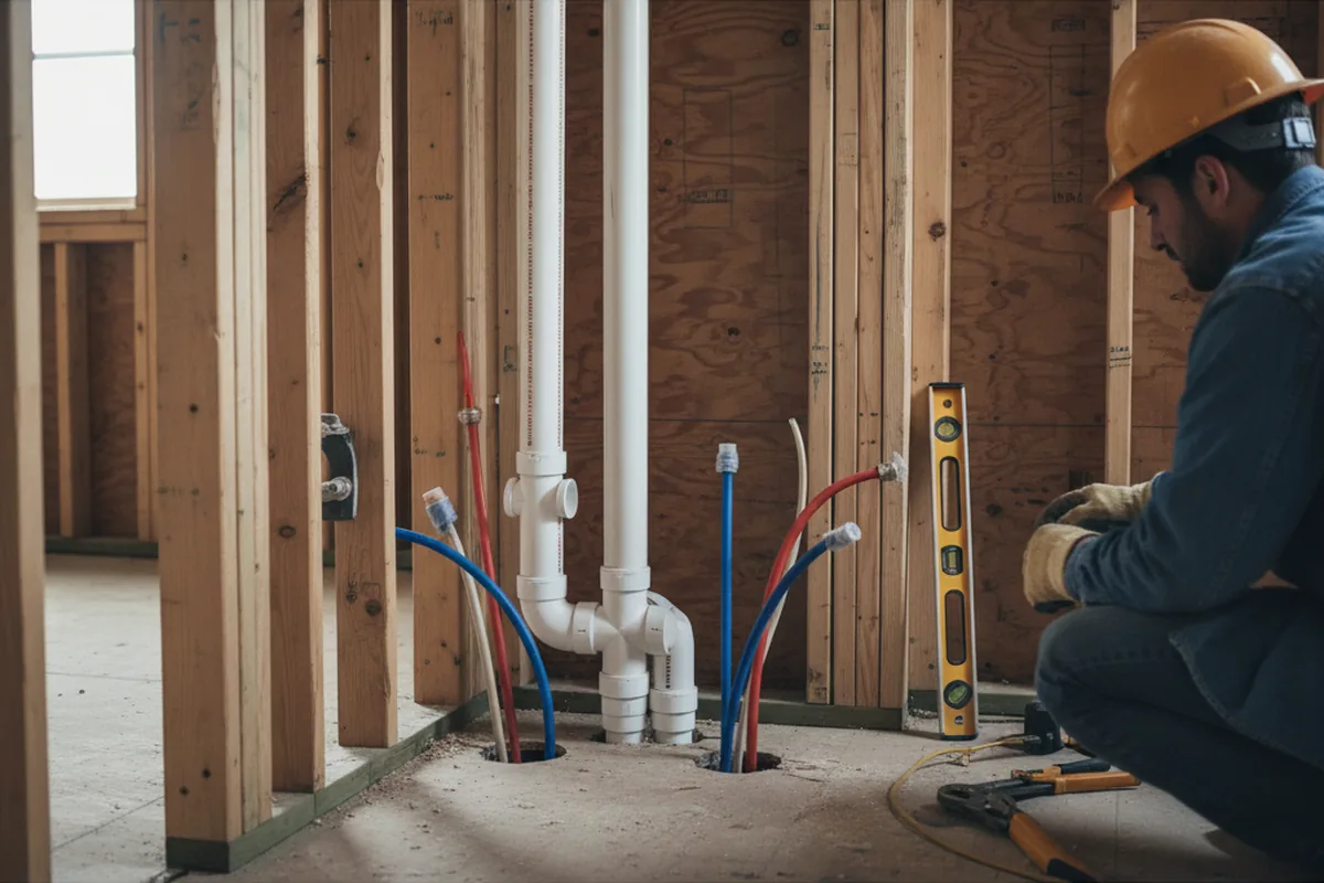 Drain and supply rough-in during Leak Detection in Lake George